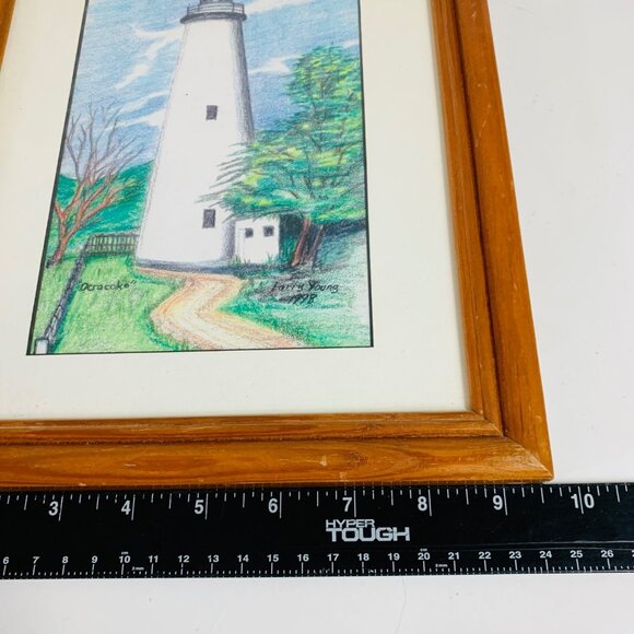 Coastal North Carolina Lighthouse Illustration Drawings VTG Set Of 2 Signed Art - Picture 9 of 14